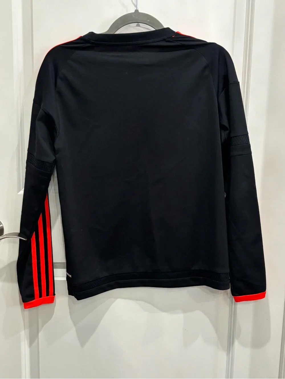 adidas Black and Red Manchester United Long Sleeve Jersey